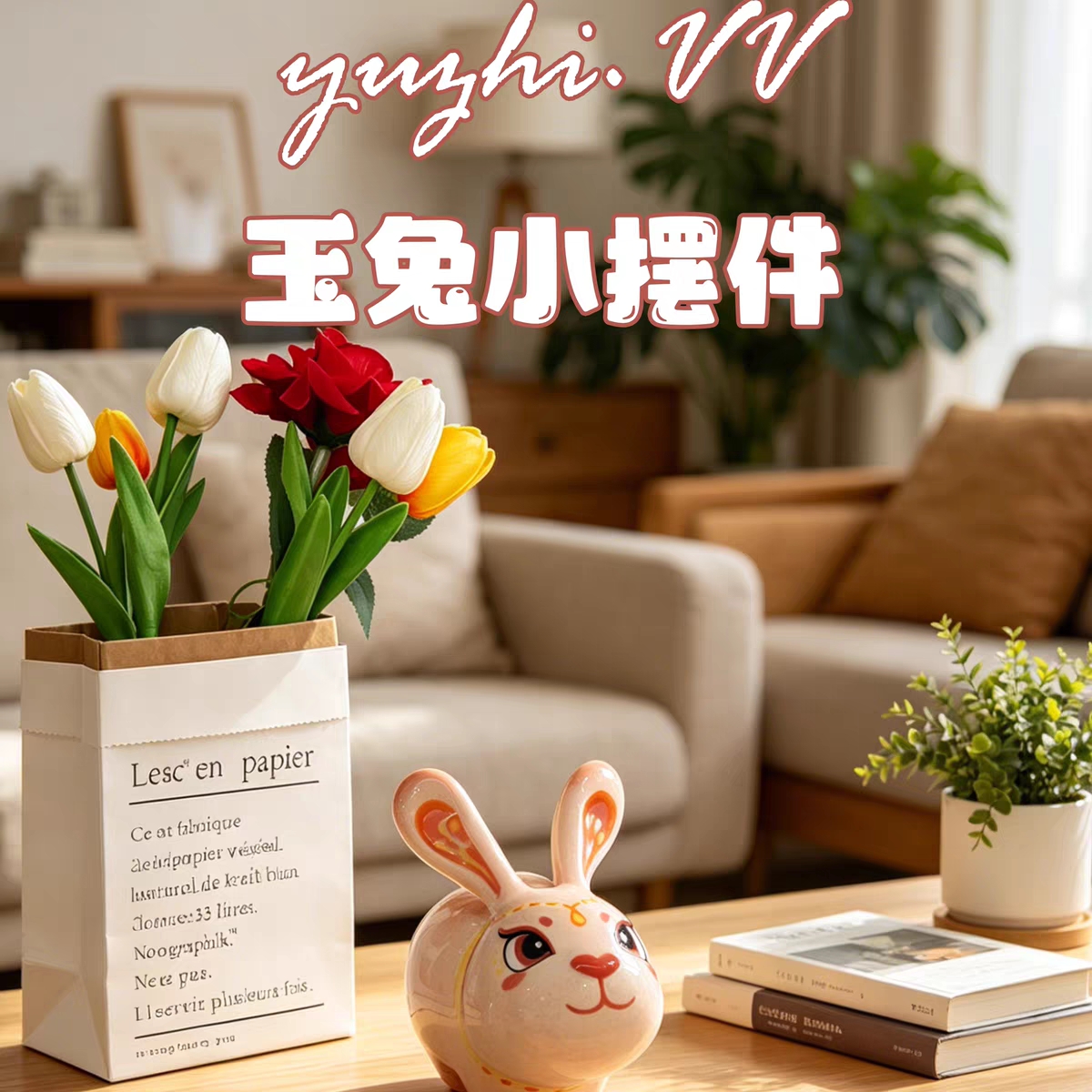 予之薇薇原创手作设计款可爱猫咪肚皮贴贴釉下彩尾巴把手杯咖啡杯 产品图